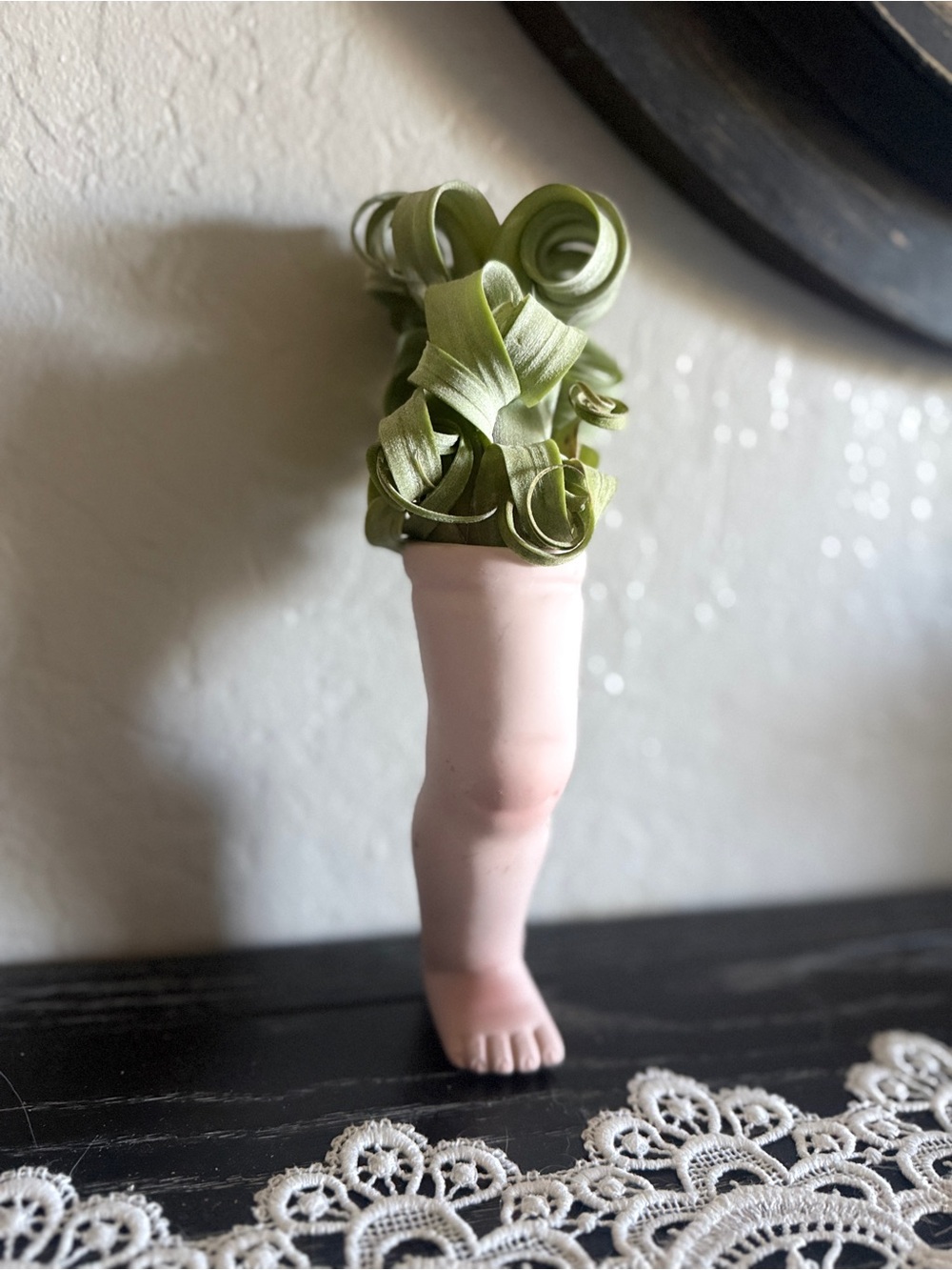 Creepy Doll leg Air Plant Holder | Vintage Doll Part Planter
